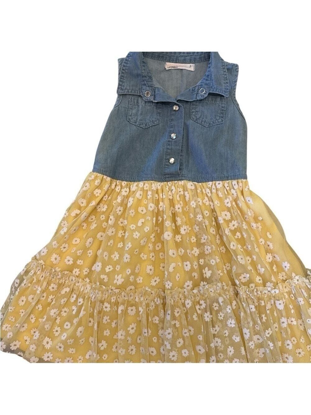 Chic Denim and Floral Dress, NWOT